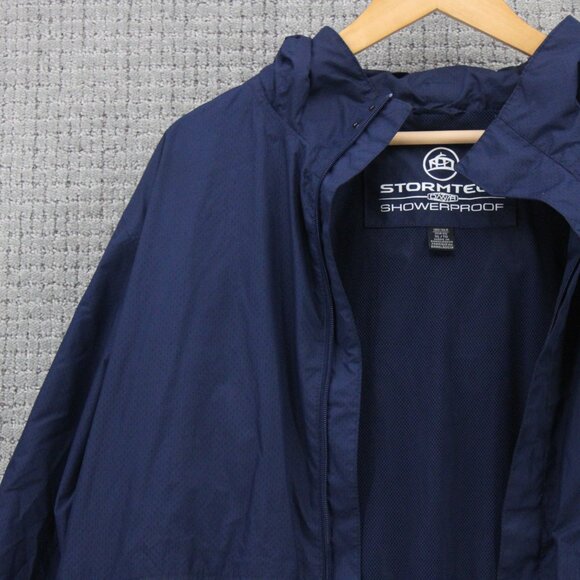 Stormtech Showerproof Jacket Mens XL Navy Blue Full Zip Outdoor Hooded Hiking - Picture 3 of 9